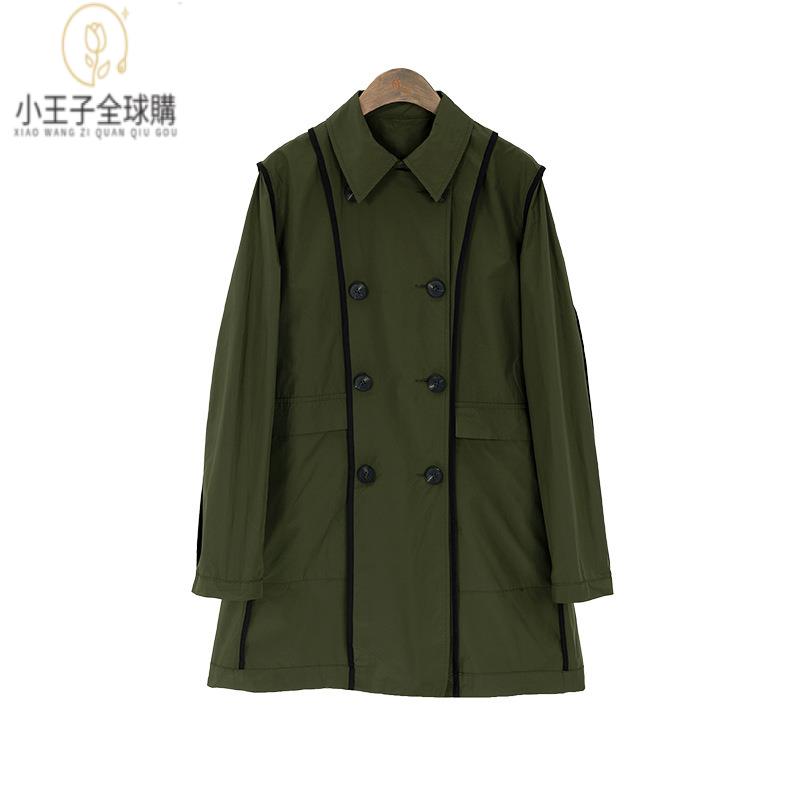 【公司現貨速發】免運 開發票 小王子女裝秋季女式中長款風衣兩穿夾克防水高階感精細做工通勤外套女裝上衣 流行女裝 棉麻 早秋 日韓女裝
