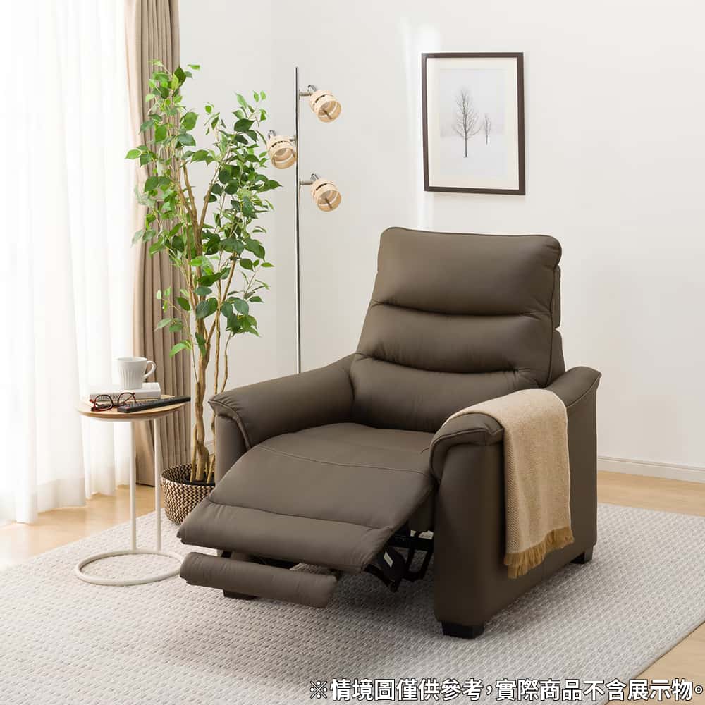◎單人沙發 1人用電動可躺式沙發 電動沙發 N-BELIEVA 3 半皮 BR NITORI宜得利家居