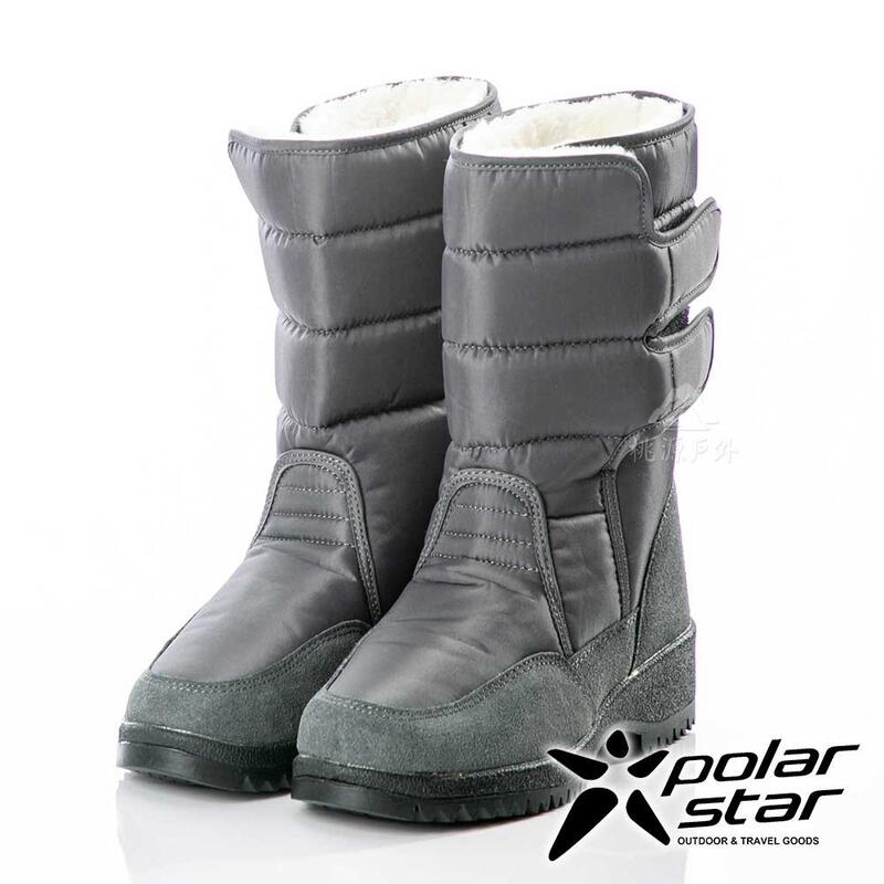 【PolarStar】女保暖雪鞋『灰』P18633 (冰爪 / 內厚鋪毛 /防滑鞋底)