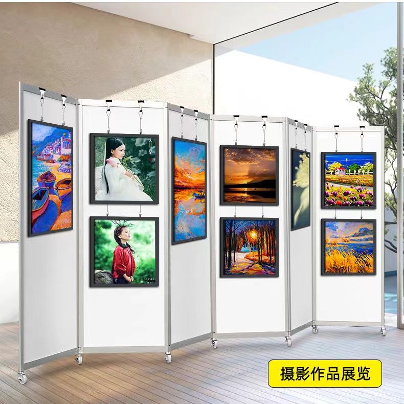 工廠現貨 免運 手寫黑板 展示架 支架 黑板廣告架 折疊書畫80x180作品展廳展示架展會幼兒園校園作品展示架屏風特惠/開立發票 特價出 售後保障 m1212