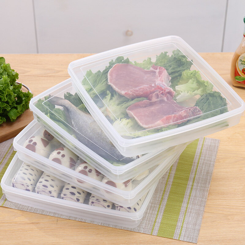 餃子盒每層帶蓋冰箱速凍盒無分格廚房保鮮收納盒單層可疊加雜物盒