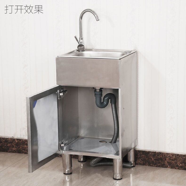免運 可開統編 水槽 不鏽鋼水槽 水槽一體櫃 洗菜盆 不銹鋼水槽一體櫃廚房水池櫃家用洗碗櫃子簡易組裝洗菜盆單槽櫥櫃全館八折 特惠/開立發票 特價 工廠現貨 y1129