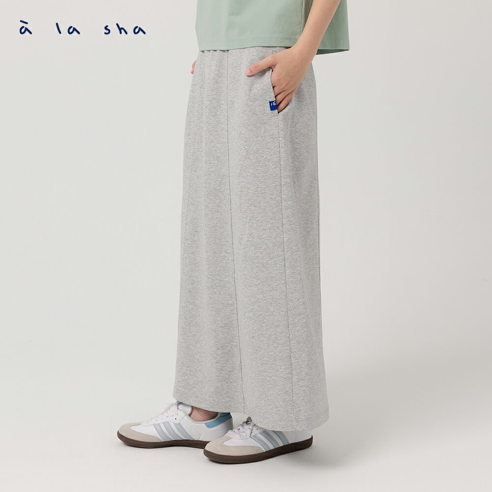 a la sha 阿財探頭印花A字裙