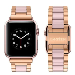 強強滾p-【Wearlizer】Apple Watch 6/5/4/3/2/1 代 不銹鋼錶帶 玫瑰金 附調整工具