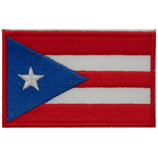 波多黎各 Flag Patch貼布繡 刺繡燙布貼紙 熨燙肩章 電繡立體繡貼 熨燙徽章 布藝胸章 刺繡布標 DIY 背膠袖標 刺繡徽章