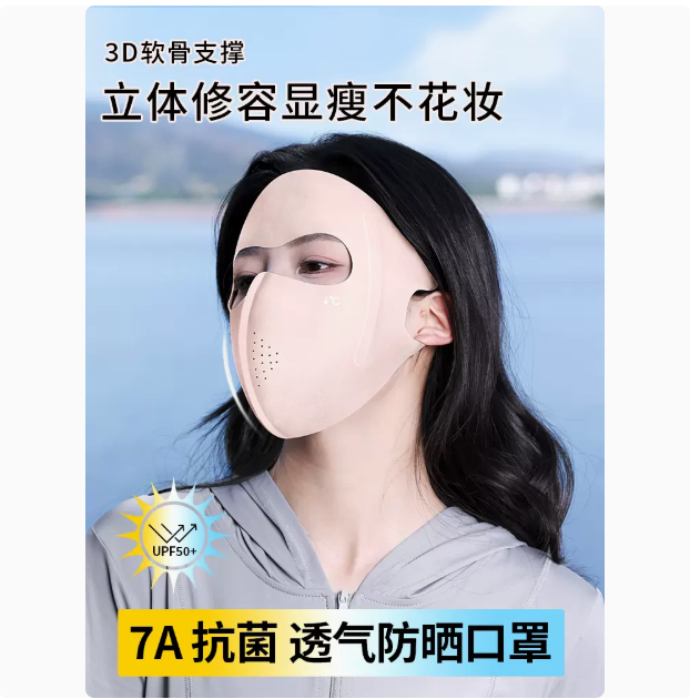 防曬面罩全臉防紫外線女高顏值臉基尼3d立體口罩冰絲無痕夏季透氣