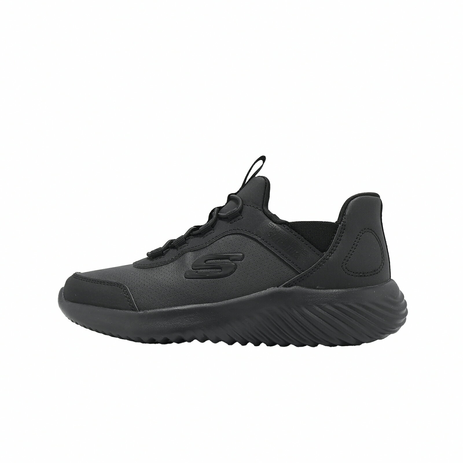 Skechers 休閒鞋 Bounder Slip-Ins 中大童 女鞋 黑 彈力鬆緊帶 運動鞋 403896LBBK