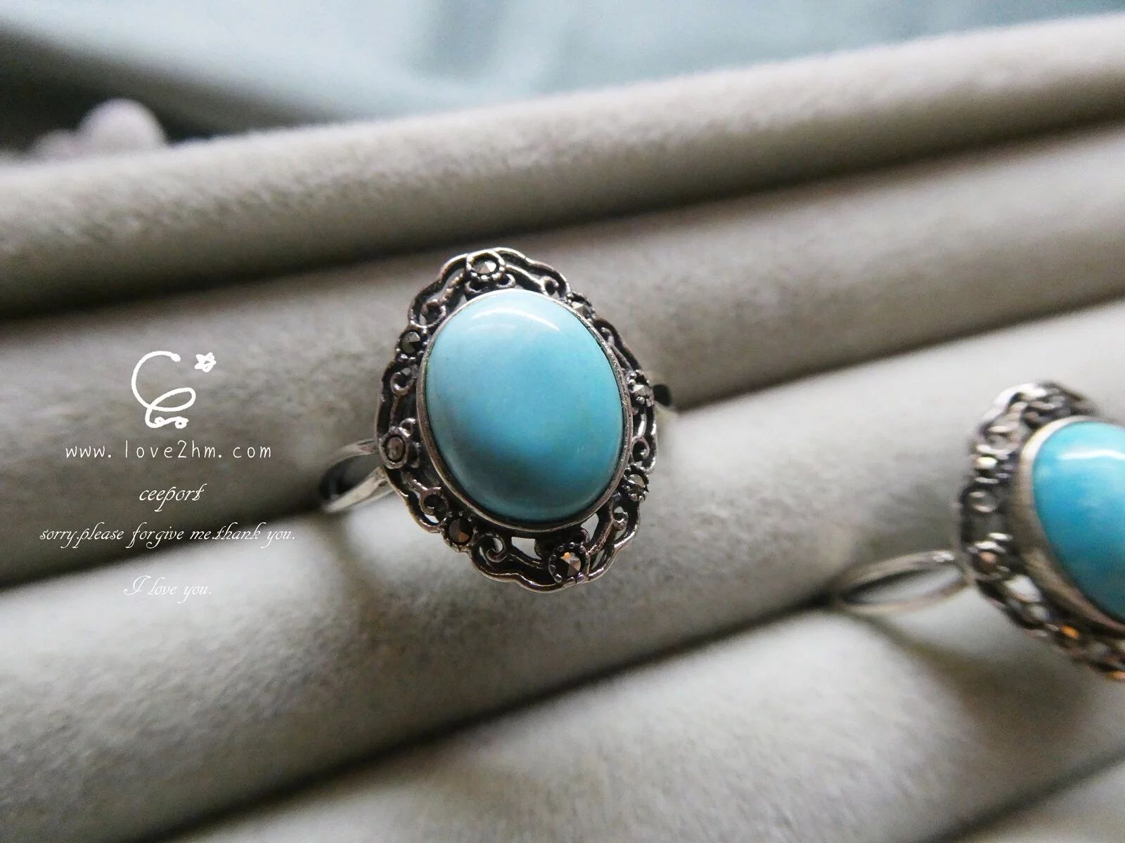 綠松石 戒指 22556/粉晶 /純銀戒指/925純銀/ [晶晶工坊-love2]