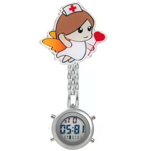 機械錶 護士錶 多功能刻字硅膠護士錶電子數字男女夜光胸錶懷錶用掛錶秒錶『wl1113』