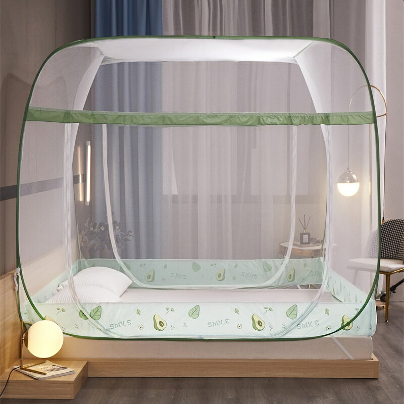 熱銷/免運 新款蒙古包蚊帳兒童防蚊加密免安裝家用三開門1.5床1.8m防摔