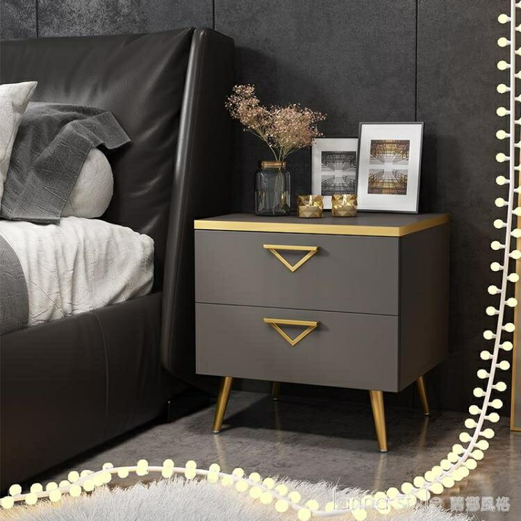 床頭櫃現代簡約輕奢置物架網紅ins風 北歐迷你創意簡易床邊收納櫃
