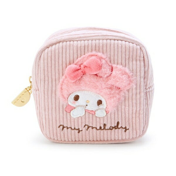 【震撼精品百貨】My Melody 美樂蒂~日本SANRIO三麗鷗 美樂蒂燈芯絨方形化妝包 (溫暖燈芯絨)*65571