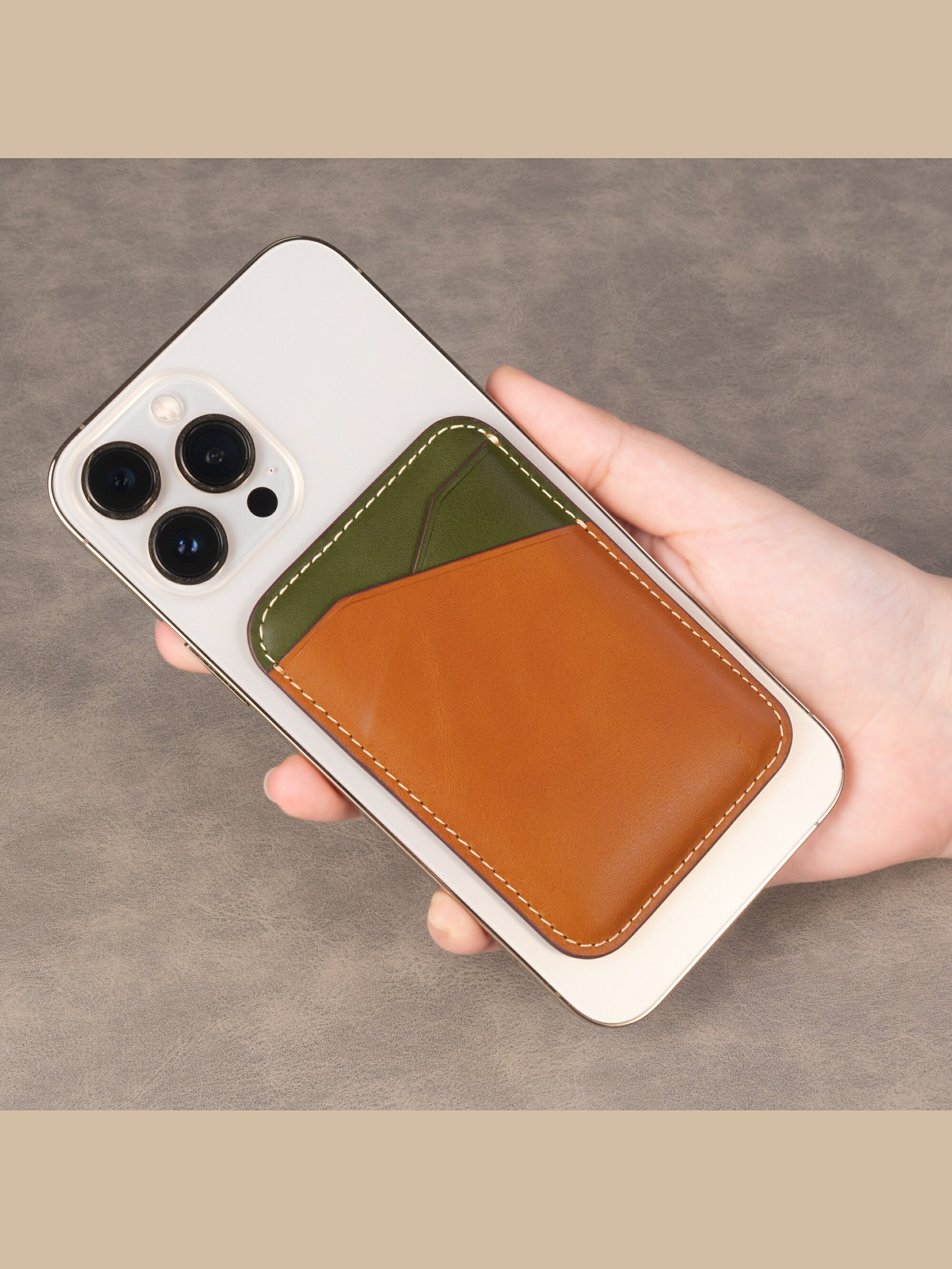 【頭層牛皮】適用蘋果強磁吸卡包iphone手機殼卡套包新款真皮強磁吸新款皮革油蠟皮插卡其他型號