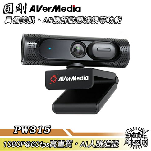 下單現折 100 圓剛 pw315 1080p60高畫質定焦網路攝影機 mit台灣製造 具備美肌 usb隨插即用 sound amazing