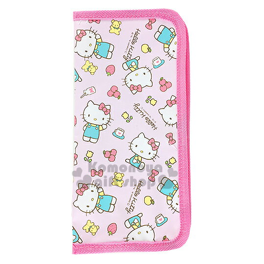 小禮堂 Hello Kitty 餐具收納袋《長型.粉.草莓.小熊.蘋果滿版》適合放寶寶餐具
