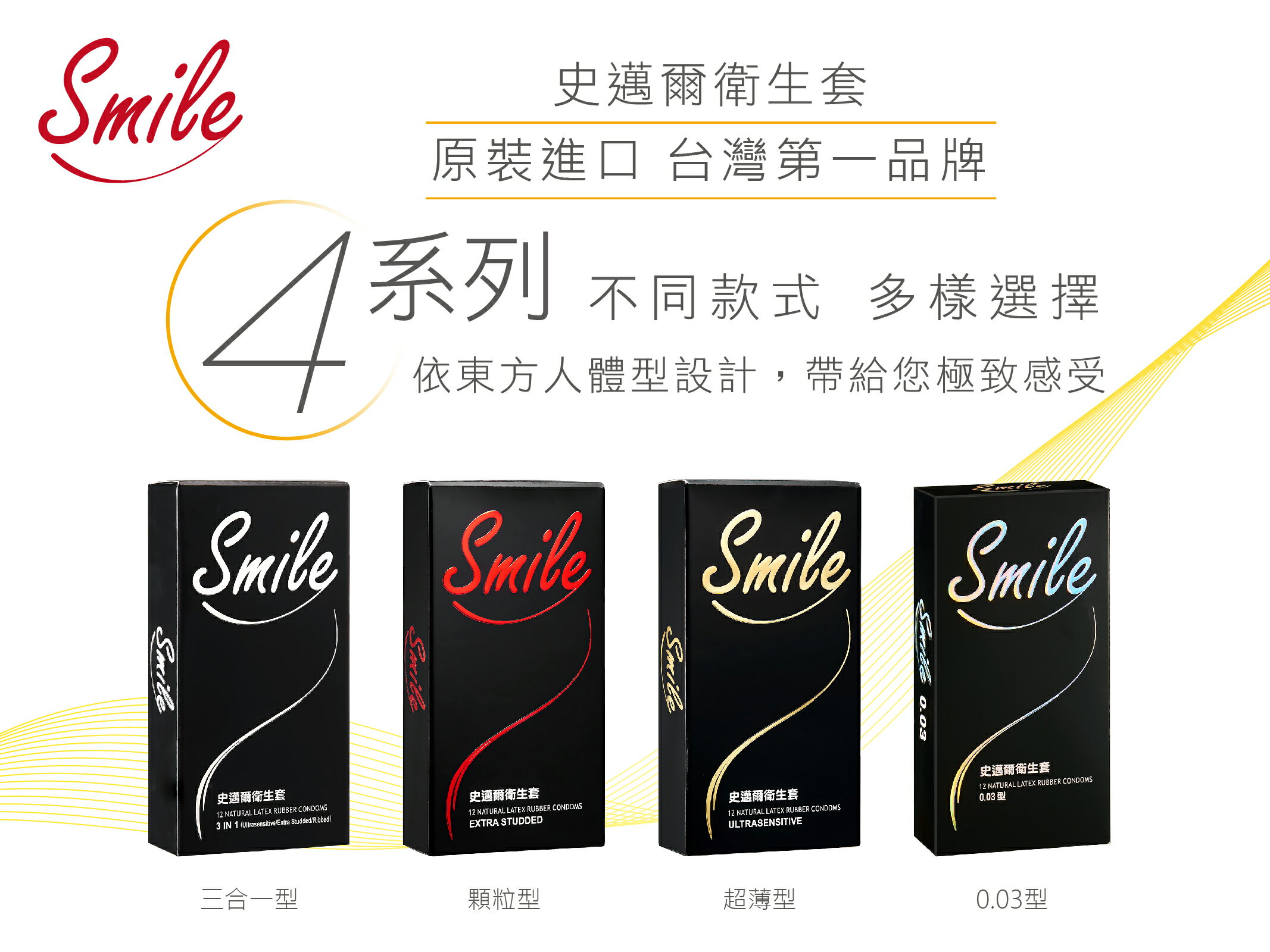 買一送一 Smile史邁爾-衛生套系列 超薄型 粗顆粒 3in1型 保險套 避孕套