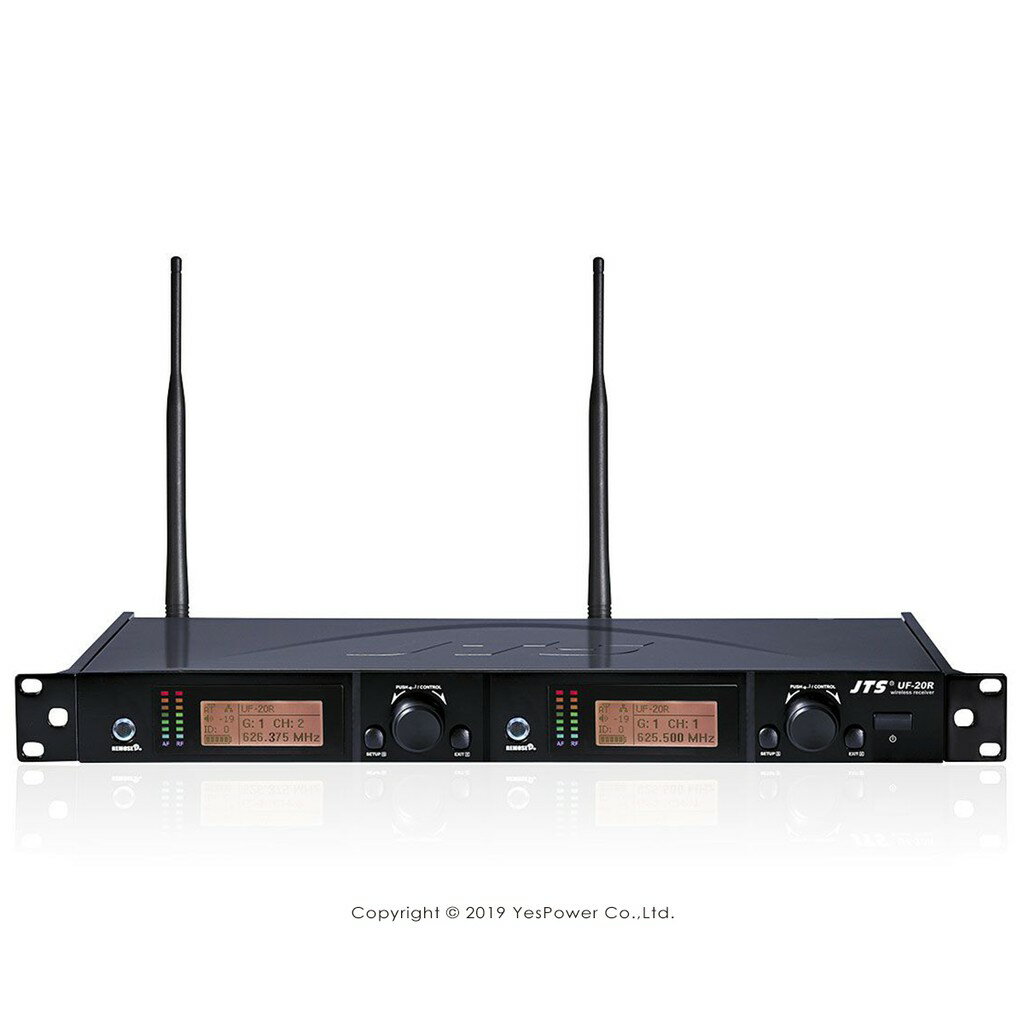 UF-20R JTS UHF 雙頻道自動選訊 無線麥克風