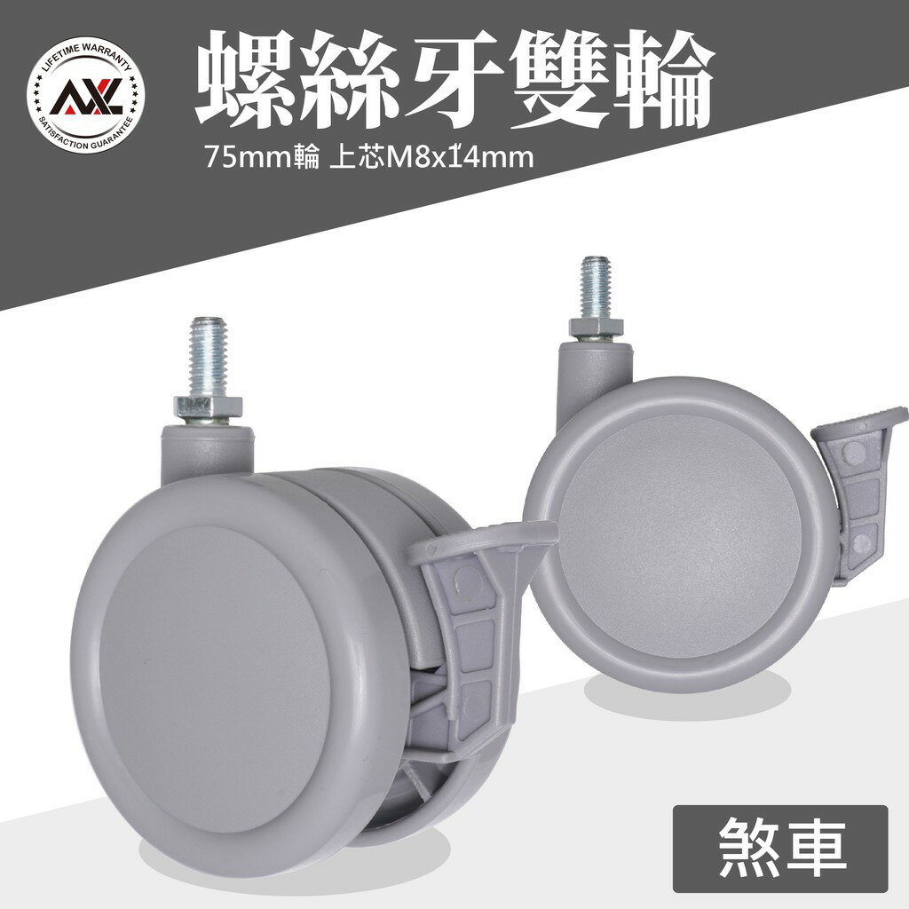 無印良品(MUJI) 鋼製推車替換輪 層架專用輪 M8尼龍雙輪 IKEA層架推車替換輪 煞車輪 臺灣製造 單顆販售