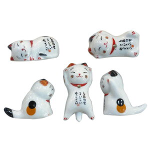 進口日式可愛貓咪造型筷架 招財貓 翻肚貓 斑點貓