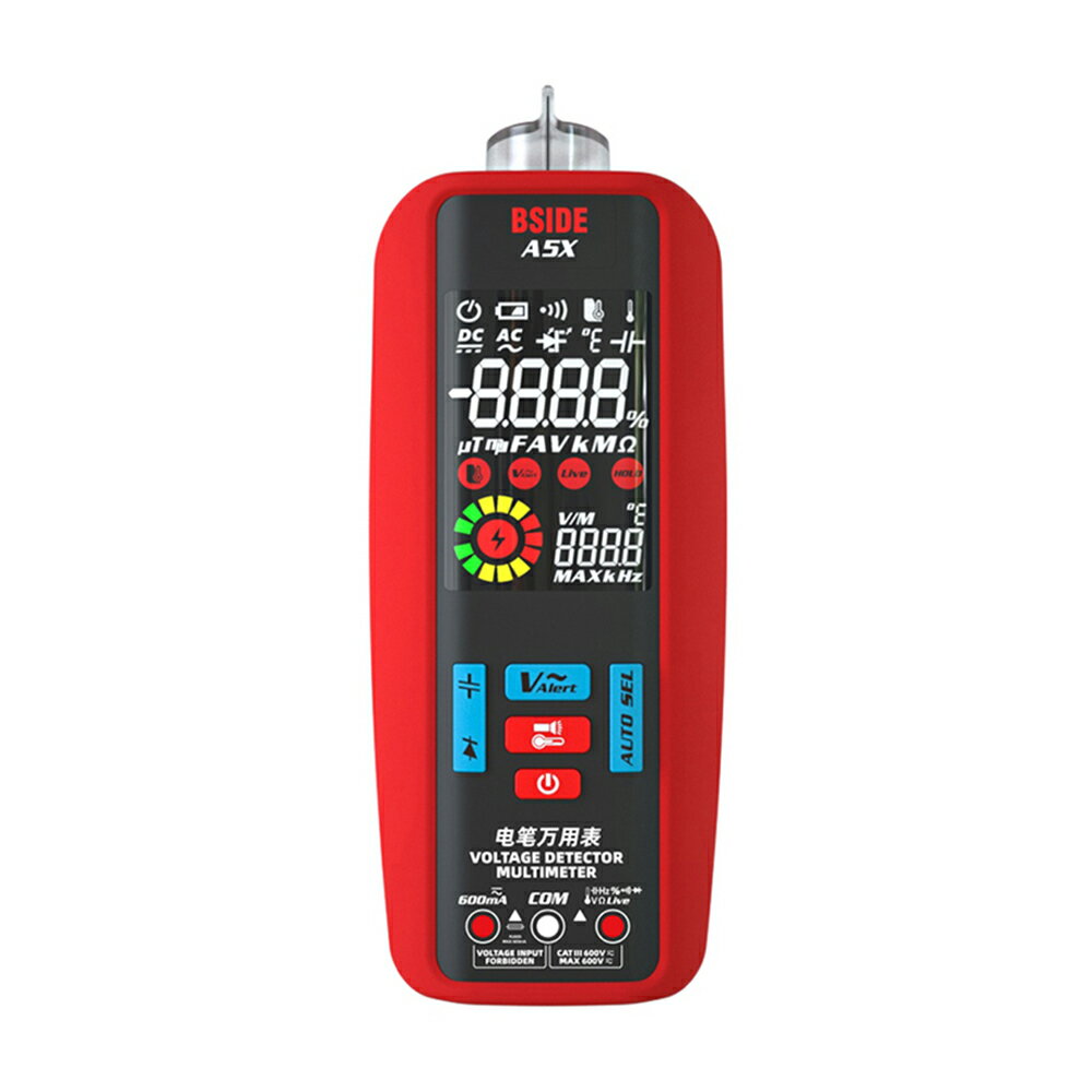 BSIDE 彼賽 充電式 全功能 LCD 彩色螢幕 電筆 萬用表 自動識別 電壓測試 電流測試 火線檢測 溫度測試 (A5X)