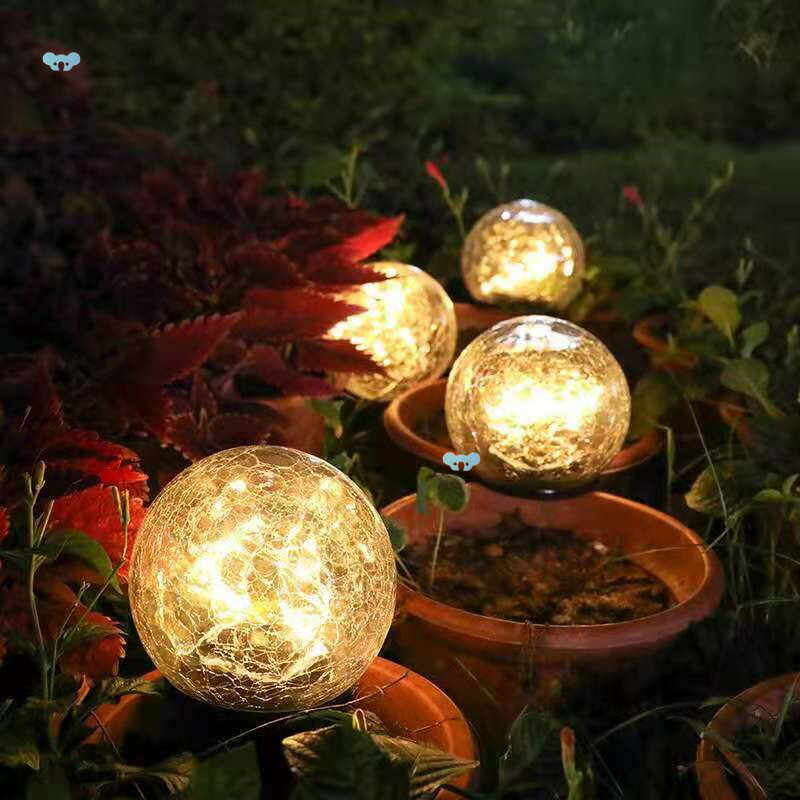 4PCS Solar Powered Glass Globe LED Garden Light Set ,