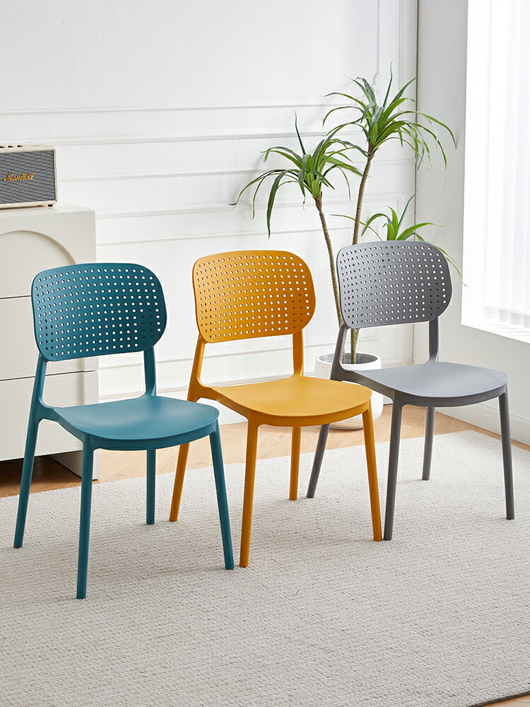 【免運】 餐椅 加厚簡約塑料椅子家用靠背椅現代塑膠餐椅成人加厚休閑椅戶外凳子