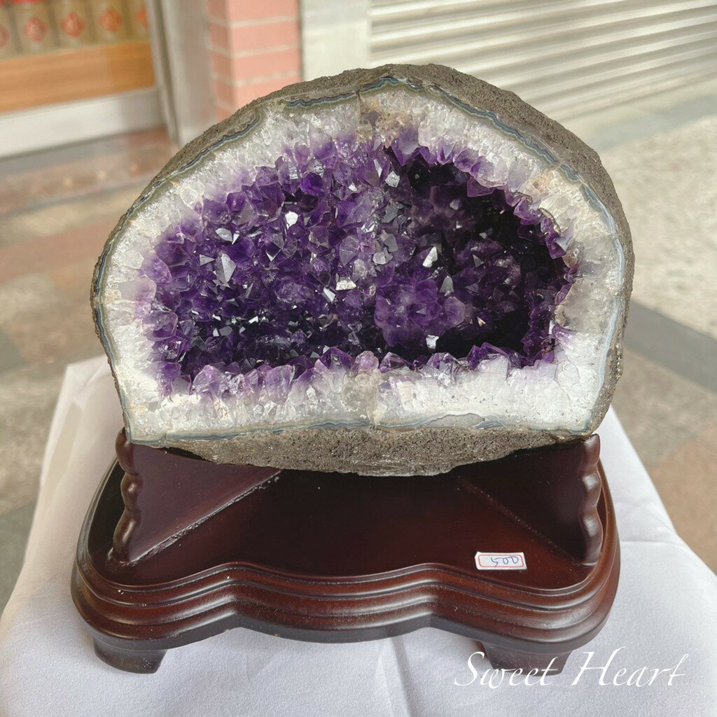 天然 烏拉圭🇺🇾高等級 財寶袋圓洞型 紫晶洞 紫水晶洞🔮紫遇貴人😘系列 4.5kg 編號:500