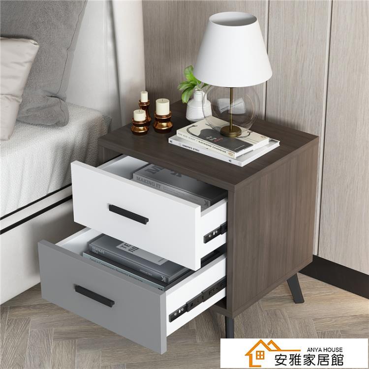 現代輕奢床頭櫃迷你小型實木床邊櫃子簡易家用臥室置物架