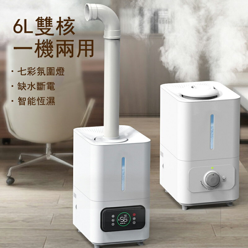 【免運直出】商用雙核霧化加濕器 臥室桌面落地大霧量6L果蔬增濕機