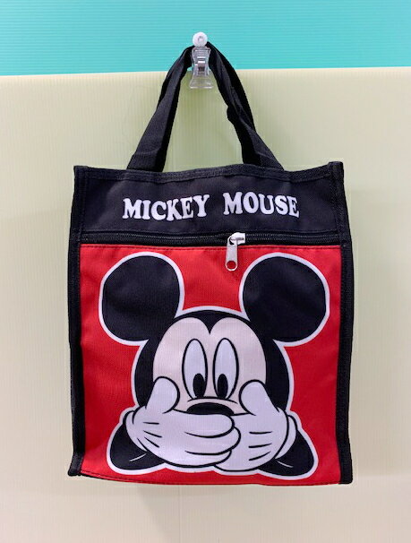 【震撼精品百貨】Micky Mouse 米奇/米妮 迪士尼橫式手提袋/收納袋-米奇遮嘴#01143 震撼日式精品百貨