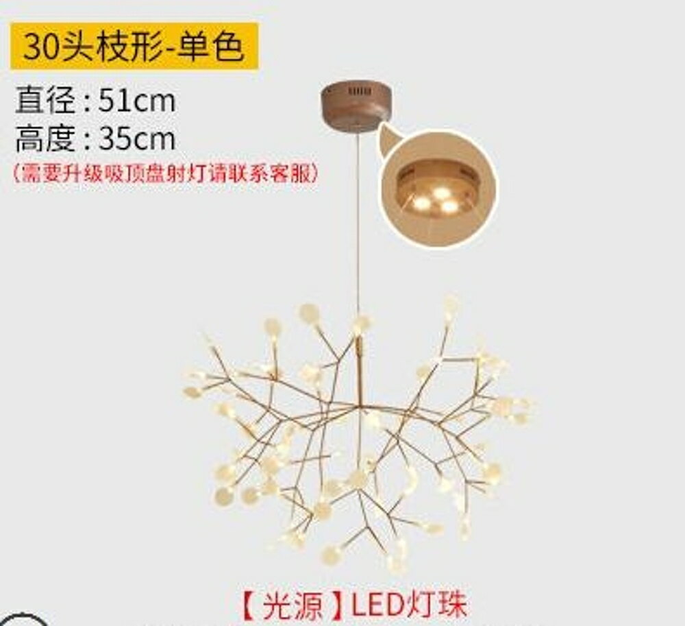 吊燈 北歐燈具客廳燈簡約現代大氣家用臥室燈餐廳燈創意個性螢火蟲吊燈 MKS免運 清涼一夏鉅惠