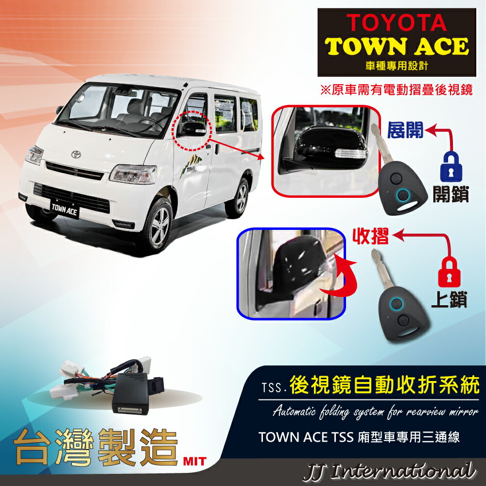 【JJ汽車改裝精品】 TOWN ACE 後視鏡自動收折系統