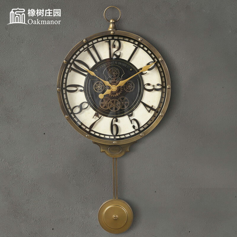 橡樹莊園2021掛鐘掛表現代時鐘客廳時尚裝飾復古鐘表