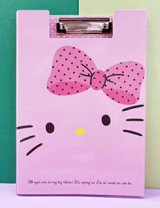 【震撼精品百貨】Hello Kitty 凱蒂貓 三麗鷗 KITTY 日本A4文件夾/板-蝴蝶結#25039 震撼日式精品百貨