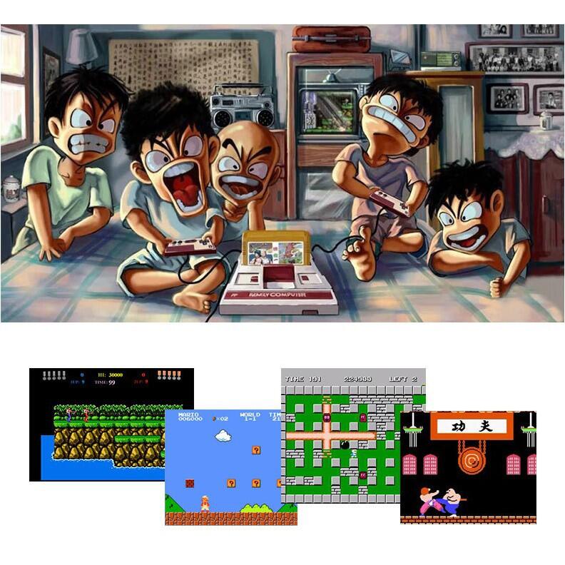 【可開發票】經典懷舊紅白機內置500遊戲卡 贈送132合一遊戲卡 街機電視遊樂器高清 任天堂灰機 掌機/月光寶盒電視 遊戲機 1