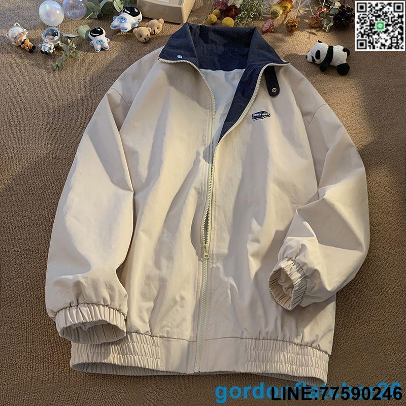 【歡樂購】棕咖色 vintage 美式 工裝 外套 情侶 無帽 春秋季 國潮 衝鋒衣教練 夾克