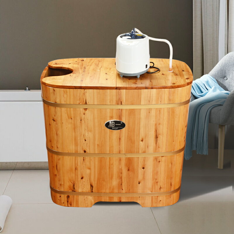 木桶浴缸浴桶泡澡桶 大人洗浴盆洗澡熏蒸沐浴桶 方形木質家用香柏木