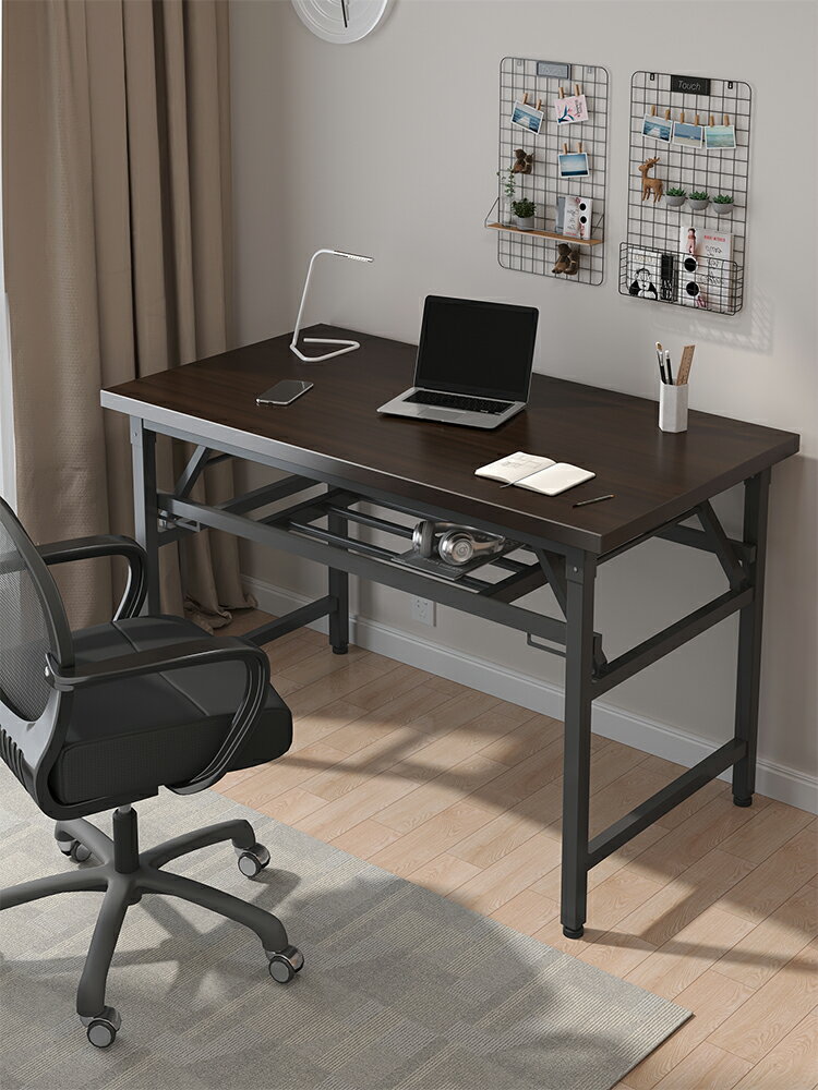 可折疊電腦桌書桌家用簡約辦公桌臥室小桌子簡易學習寫字桌子置物桌 摺疊桌 居家用品