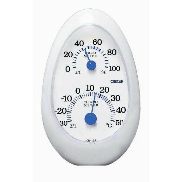 CRECER溫濕度計(日本原裝)溫度計/濕度計/溼度計/溫溼度計CR-133(白色)