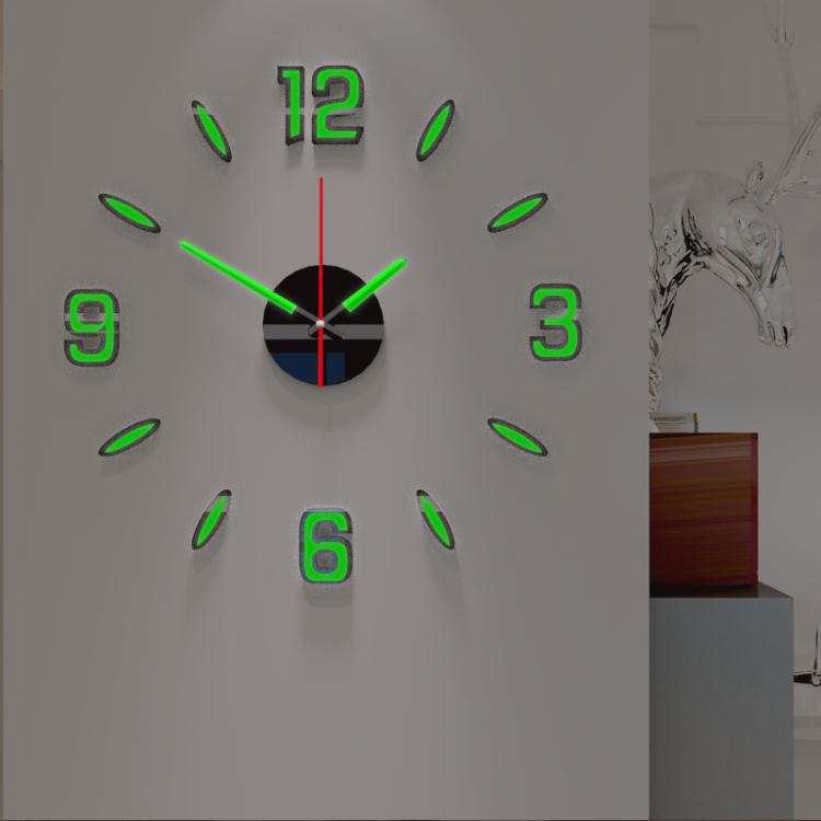 夜光DIY掛鐘客廳現代簡約靜音創意時鐘表家用裝飾壓克力牆貼壁鐘 全館免運