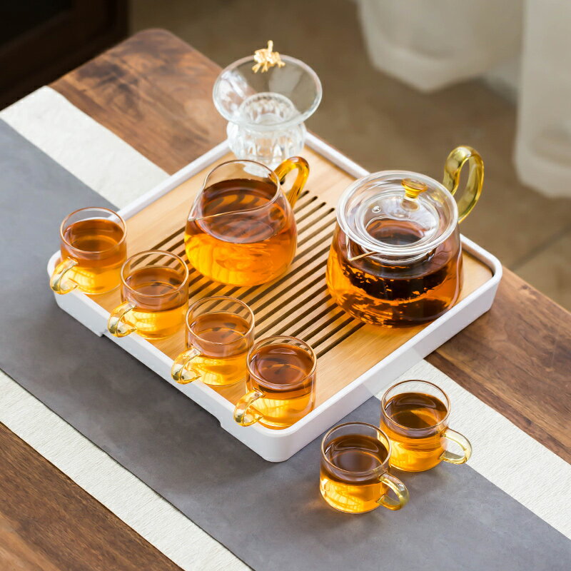 耐熱玻璃茶具套裝現代家用功夫茶透明小套泡茶器簡約茶杯日式茶壺