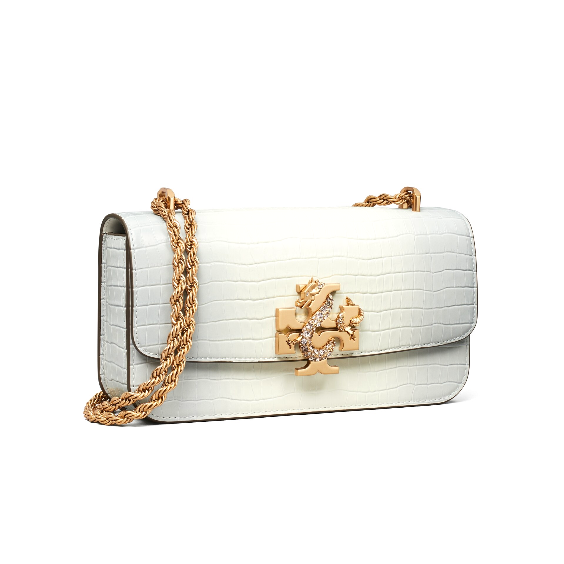 精選★TORY BURCH Eleanor 長方包 龍年膠囊系列 雙T按扣翻蓋鏈條純色 法棍包手提包單肩包 154786(預購)~【購物節★菲尼斯 國際精品3折起 春夏新品 換季下殺】