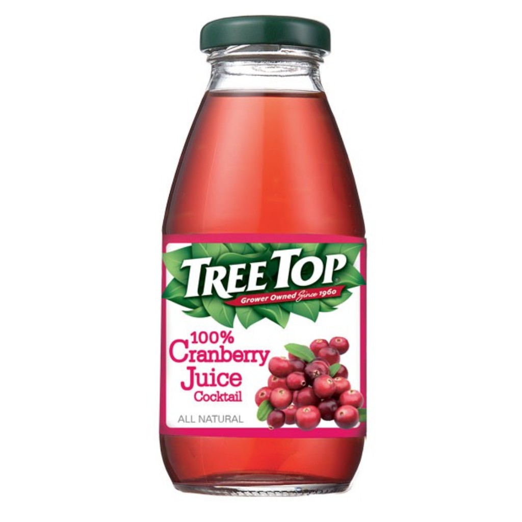 免運 樹頂TREE TOP 100%蔓越莓汁 300ml x 24瓶(玻璃瓶) 樹頂 (HS嚴選)