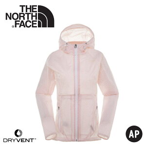 【The North Face 女 DryVent防風防水連帽外套《粉白》】3CHS/夾克/風雨衣/休閒外套