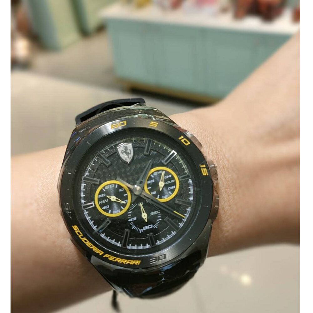 送禮首選★FERRARI 法拉利時尚流行速度運動錶/黃/0830345  附提袋【全館滿額折價★APP下單點數4倍送】線上購買享_實體門市同步服務 1