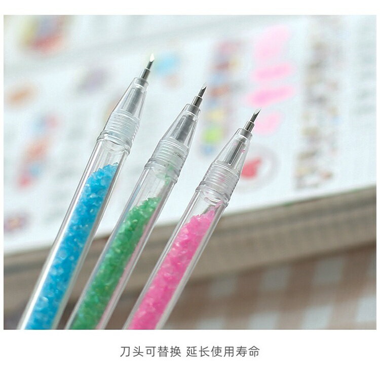 松島 刻刀 君子雷小碎石系列 卡通可愛少女手帳裁紙小刻刀  手帳筆刀 手帳刀 手帳刻刀 刀筆 美工刀 可愛ins 7