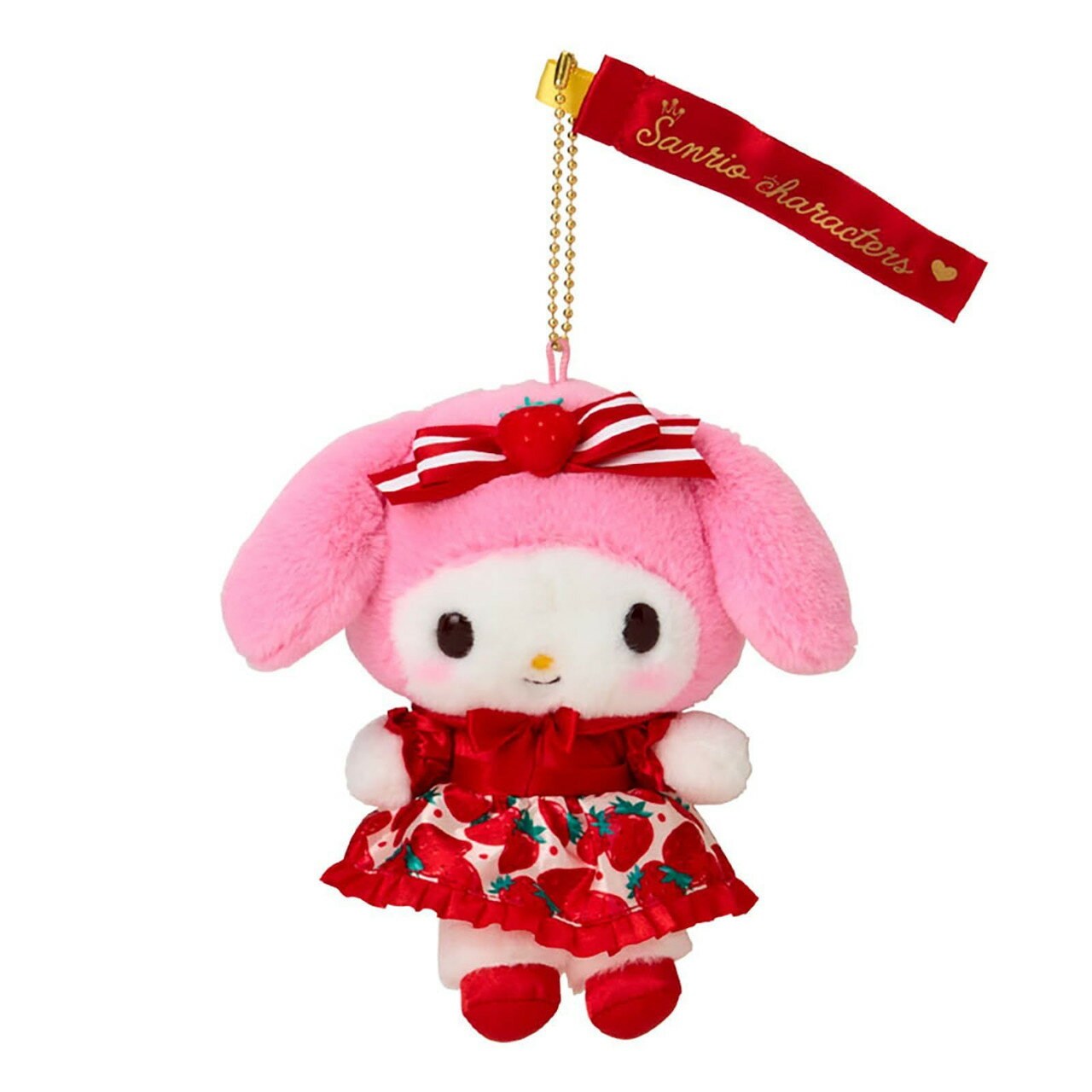 【震撼精品百貨】My Melody 美樂蒂~日本Sanrio三麗鷗 美樂蒂草莓新聞限定絨毛娃娃吊飾*83900