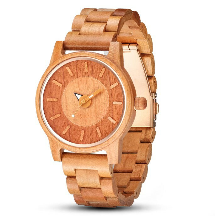 shifenmei【日本代購】復古懷舊木錶  男錶 圓形字母 S5557-02