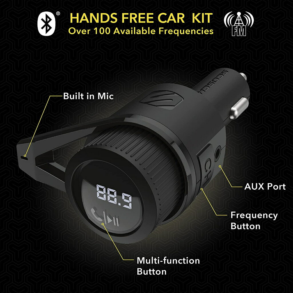 強強滾生活 SCOSCHE BTFM5 藍牙免持車用套件 數位FM發射器 雙孔12W USB 充電連接埠 強強滾生活市集 樂天市場
