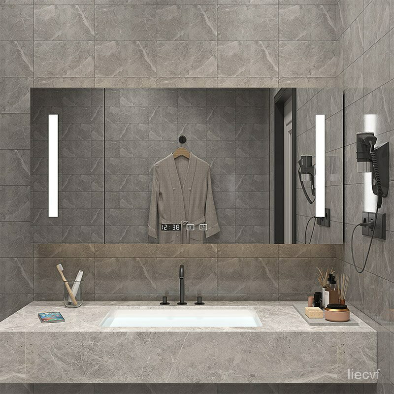 特價#智能浴室鏡櫃掛墻式衛生間帶燈收納儲物櫃洗手間鏡子帶置物架定製